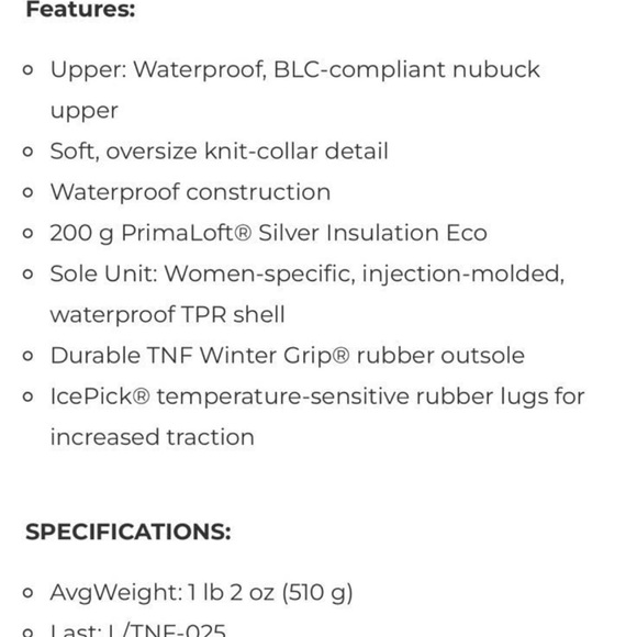 New The North Face Shellista II Mid Boots Women’s Sweater Boots size 8.5 - Picture 5 of 6